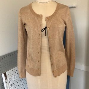 Talbots gold metallic cardigan EUC